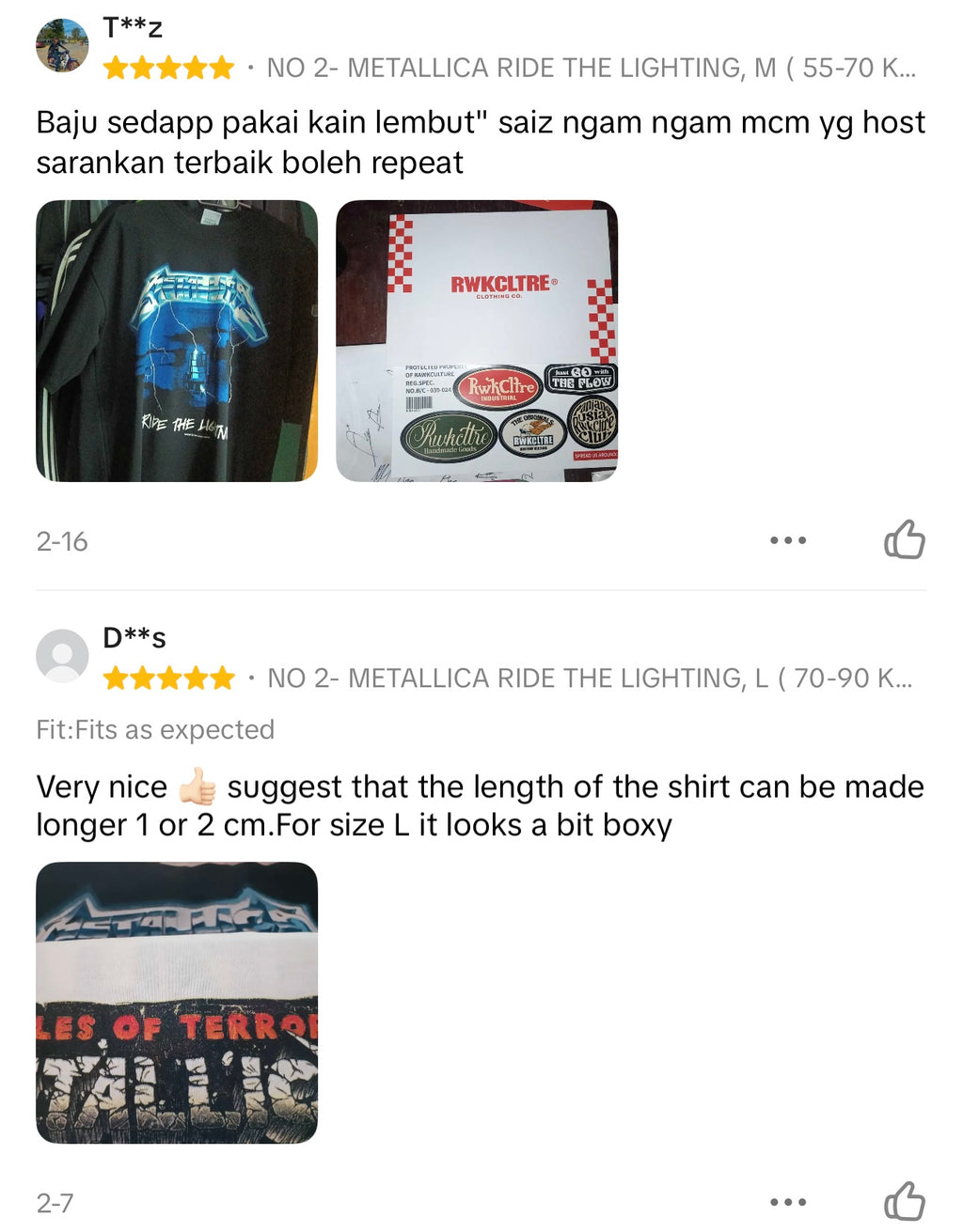 Tshirt Band Metallica Series